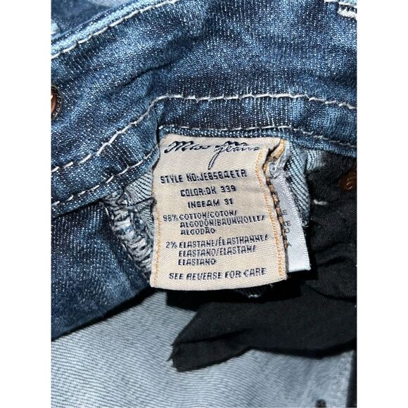 Miss Me Embroiderd Mid Rise Easy Straight Blue Jeans Size 31x28 #225 - Picture 6 of 8